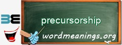 WordMeaning blackboard for precursorship